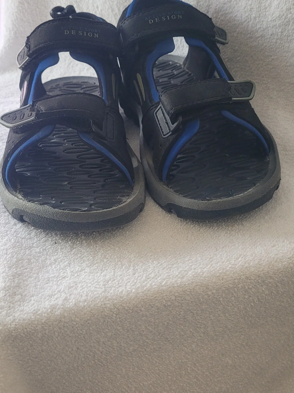 Men's Active Sport Design Sandals Black/Blue Adjustable Velco S 8 (bin 2)